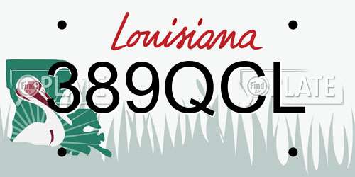 389QCL Louisiana License Plate