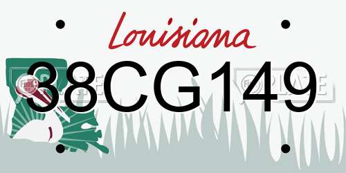 38CG149 Louisiana License Plate