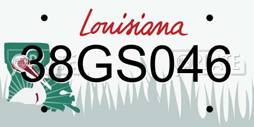 38GS046 Louisiana License Plate