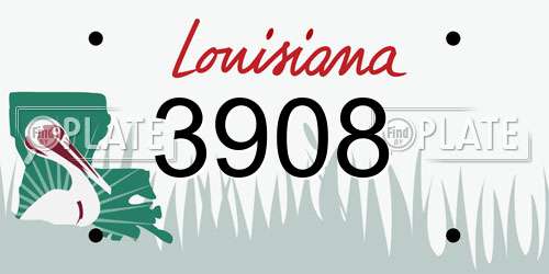 3908 Louisiana License Plate