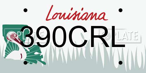 390CRL Louisiana License Plate
