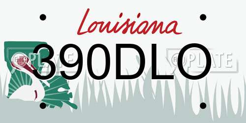 390DLO Louisiana License Plate