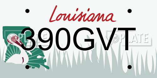 390GVT Louisiana License Plate
