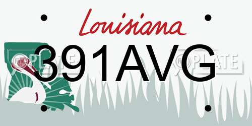 391AVG Louisiana License Plate
