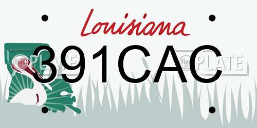 391CAC Louisiana License Plate