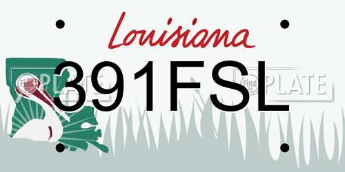 391FSL Louisiana License Plate