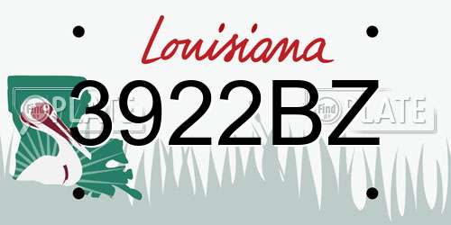 3922BZ Louisiana License Plate
