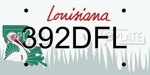 392DFL Louisiana License Plate
