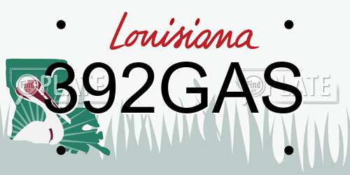 392GAS Louisiana License Plate