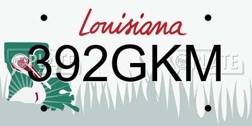 392GKM Louisiana License Plate