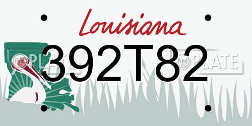 392T82 Louisiana License Plate