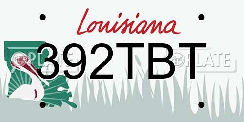 392TBT Louisiana License Plate