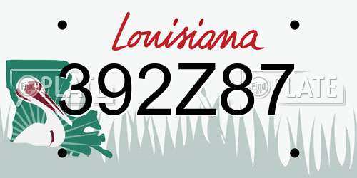 392Z87 Louisiana License Plate