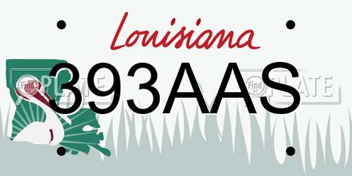 393AAS Louisiana License Plate