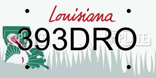 393DRO Louisiana License Plate
