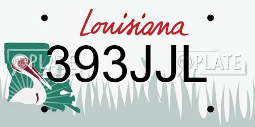 393JJL Louisiana License Plate