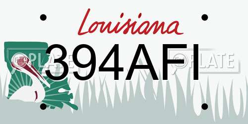 394AFI Louisiana License Plate