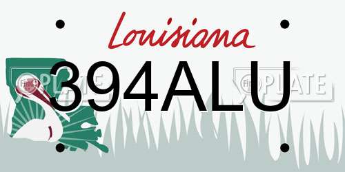 394ALU Louisiana License Plate