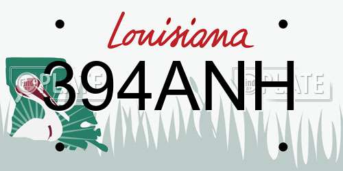394ANH Louisiana License Plate