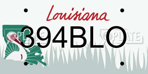 394BLO Louisiana License Plate