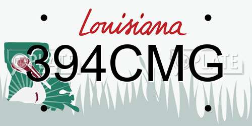394CMG Louisiana License Plate