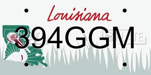 394GGM Louisiana License Plate