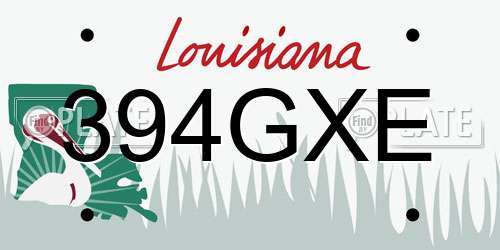 394GXE Louisiana License Plate