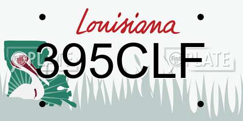 395CLF Louisiana License Plate