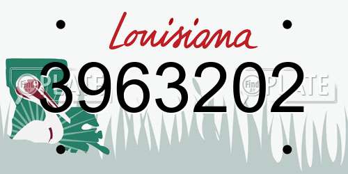 3963202 Louisiana License Plate
