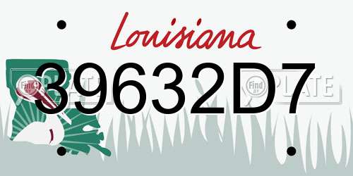 39632D7 Louisiana License Plate