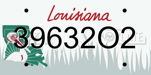 39632O2 Louisiana License Plate