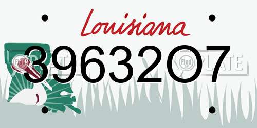 39632O7 Louisiana License Plate