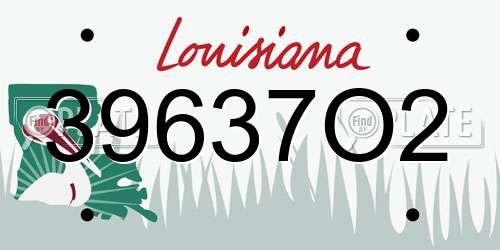 39637O2 Louisiana License Plate