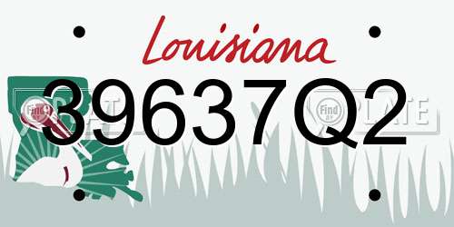 39637Q2 Louisiana License Plate