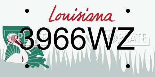 3966WZ Louisiana License Plate