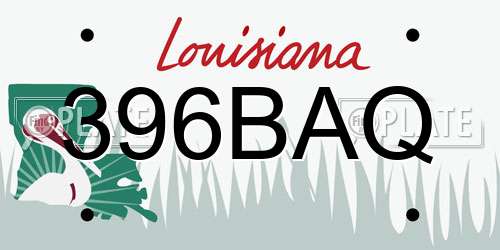 396BAQ Louisiana License Plate