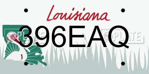 396EAQ Louisiana License Plate