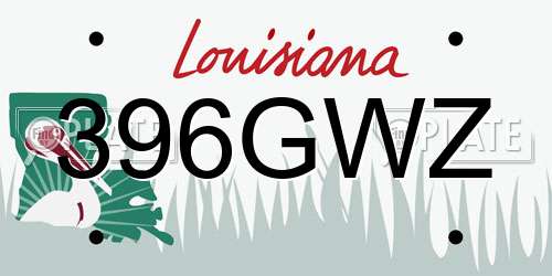 396GWZ Louisiana License Plate