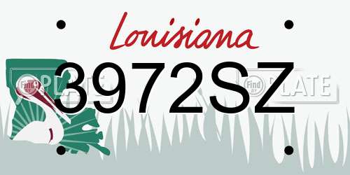 3972SZ Louisiana License Plate