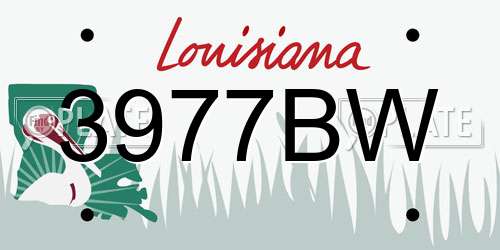 3977BW Louisiana License Plate