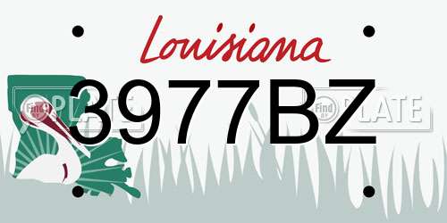 3977BZ Louisiana License Plate
