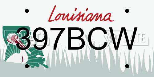 397BCW Louisiana License Plate