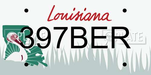 397BER Louisiana License Plate