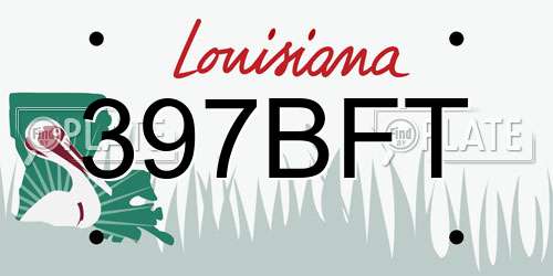397BFT Louisiana License Plate