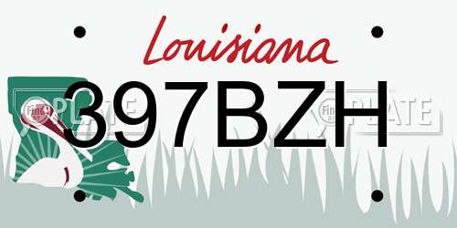 397BZH Louisiana License Plate