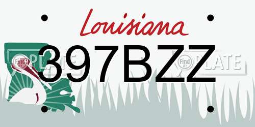 397BZZ Louisiana License Plate
