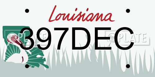397DEC Louisiana License Plate