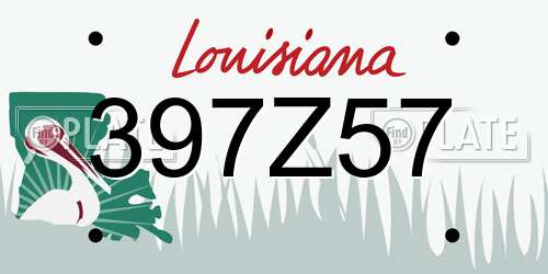 397Z57 Louisiana License Plate
