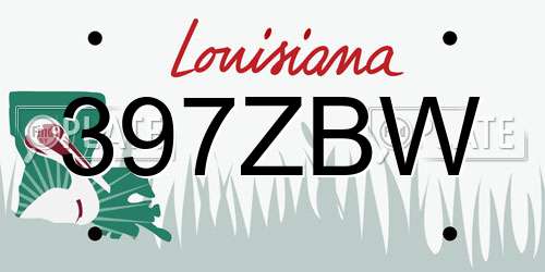 397ZBW Louisiana License Plate