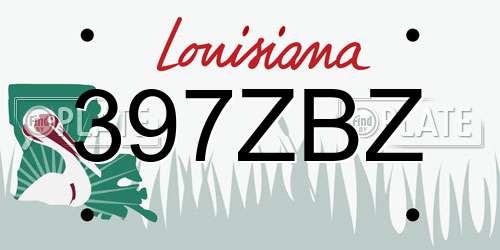 397ZBZ Louisiana License Plate